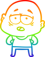 arcobaleno pendenza linea disegno di un' cartone animato stanco Calvo uomo png