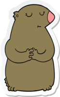 sticker of a cute cartoon bear png