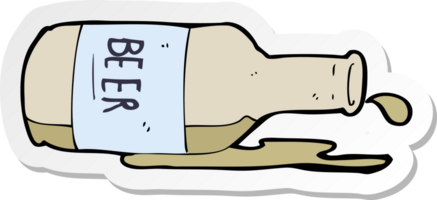 sticker of a cartoon spilled beer png