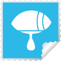 square peeling sticker cartoon of a crying eye looking to one side png