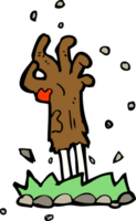 cartoon zombie hand rising from ground png