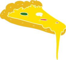 tranche de pizza de dessin animé de style plat couleur png