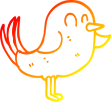 warm gradient line drawing of a cartoon bird pointing png