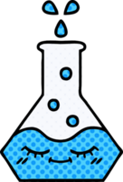 comic book style cartoon of a science beaker png