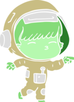 astronauta curioso de desenho de estilo de cor plana png