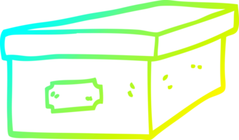 cold gradient line drawing of a cartoon filing box png