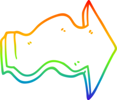 arcobaleno pendenza linea disegno di un' cartone animato puntamento freccia png