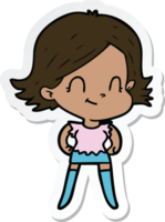 sticker of a cartoon friendly girl png