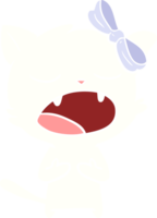flat color style cartoon cat meowing png