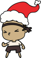 hand drawn christmas cartoon of kawaii boy png