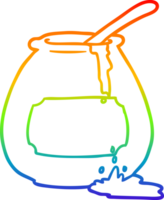 rainbow gradient line drawing of a honey pot png