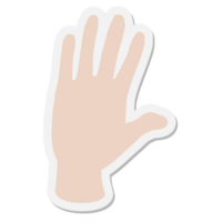 etiqueta engomada de la mano que agita png