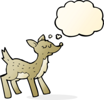 cute cartoon deer with thought bubble png