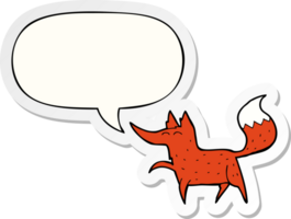 cartoon fox with speech bubble sticker png