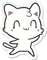 sticker of a cartoon happy cat png