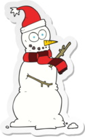 autocollant d'un bonhomme de neige de dessin animé png
