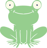 grenouille de dessin animé de style plat couleur png