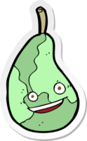 sticker of a cartoon happy pear png