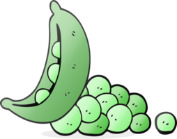 hand drawn cartoon peas in pod png