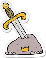 pegatina de una espada de dibujos animados en piedra png