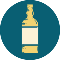 iconic tattoo style image of a bottle png