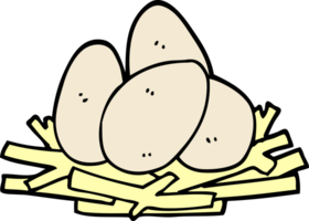 cartoon eggs in nest png
