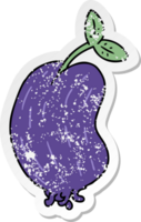 hand drawn distressed sticker cartoon of a sprouting bean png