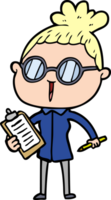 Cartoon-Frau mit Brille png