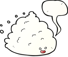 cartone animato nube personaggio con discorso bolla png