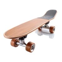 Modern wooden skateboard with sleek design and wheels png