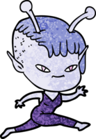 linda garota alienígena de desenho animado png