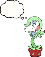 hand drawn thought bubble cartoon carnivorous plant png