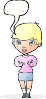 cartoon woman gesturing at self with speech bubble png