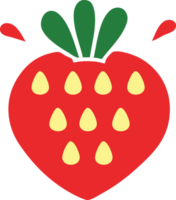flat color retro cartoon of a strawberry png