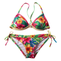 coloré floral bikini pour été tenue de plage et maillots de bain mode png