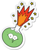 sticker of a cartoon potion exploding png