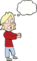 cartoon shocked man with thought bubble png