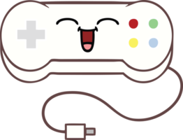 flat color retro cartoon of a game controller png