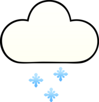 gradient shaded cartoon of a snow cloud png