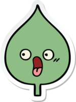 sticker of a cute cartoon expressional leaf png