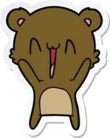 sticker of a happy bear cartoon png