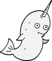 cartoon doodle white narwhal png