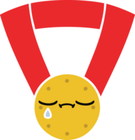 plano cor retro desenho animado do uma ouro medalha png