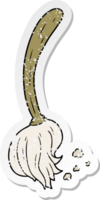 distressed sticker of a cartoon mop png