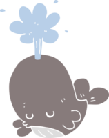 flat color style cartoon spouting whale png