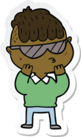 sticker of a cartoon boy wearing sunglasses png