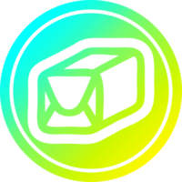 wrapped parcel circular icon with cool gradient finish png