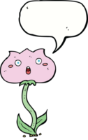 cartoon shocked flower with speech bubble png