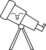 line drawing cartoon of a telescope png