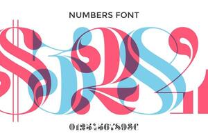 Font of numbers in classical french didot vector